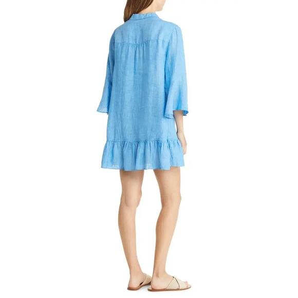 NWOT Lilly Pulitzer Linley Linen Coverup Button Up Shirt Dress Size Large - Picture 3 of 13